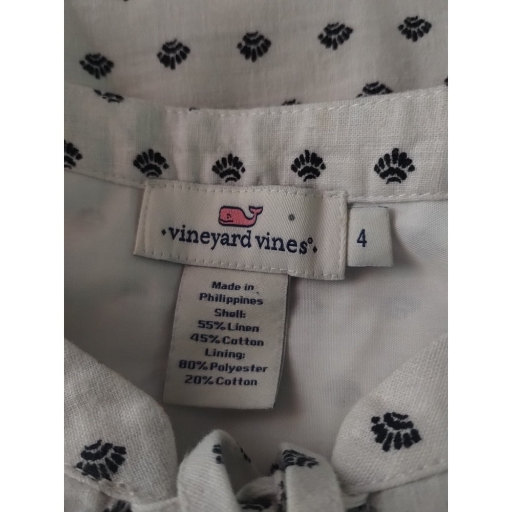 Vineyard Vines Fan Border‎ Print Tunic Dress Linen Womens 4 Preppy Coastal - Picture 7 of 7